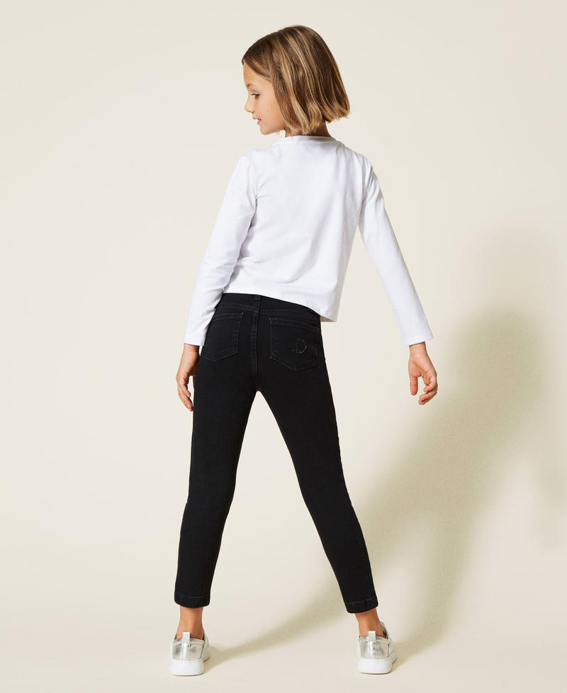 Skinny trousers with rhinestones Black Girl 222GJ2400-03