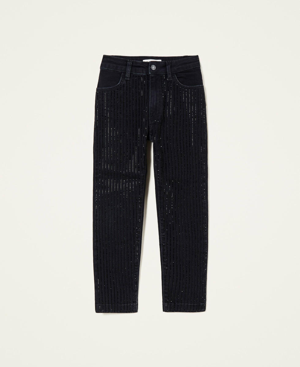 Skinny trousers with rhinestones
