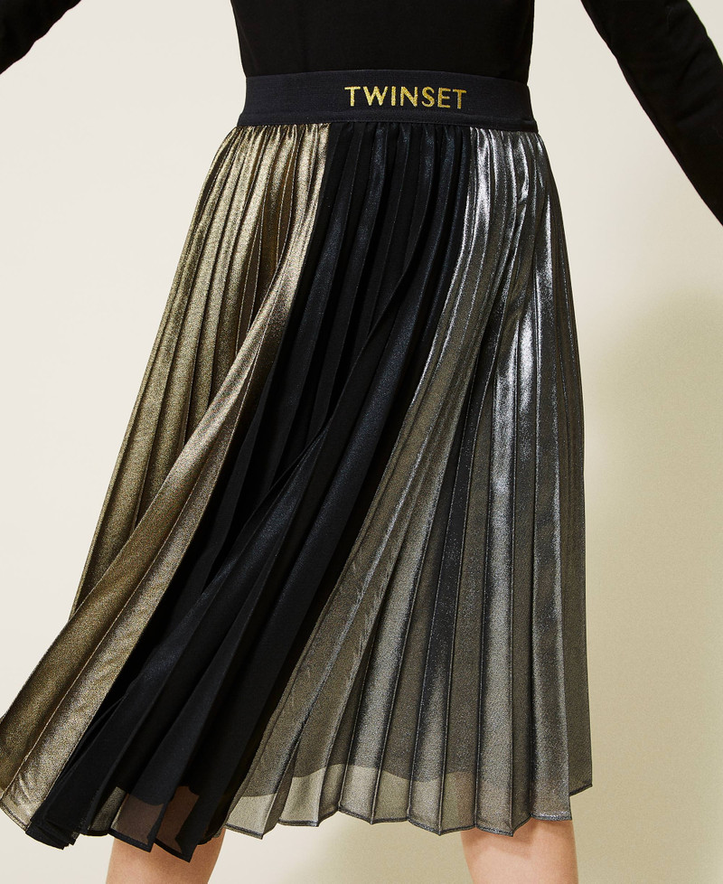Gonna longuette in twill, rosa nero | Intrend