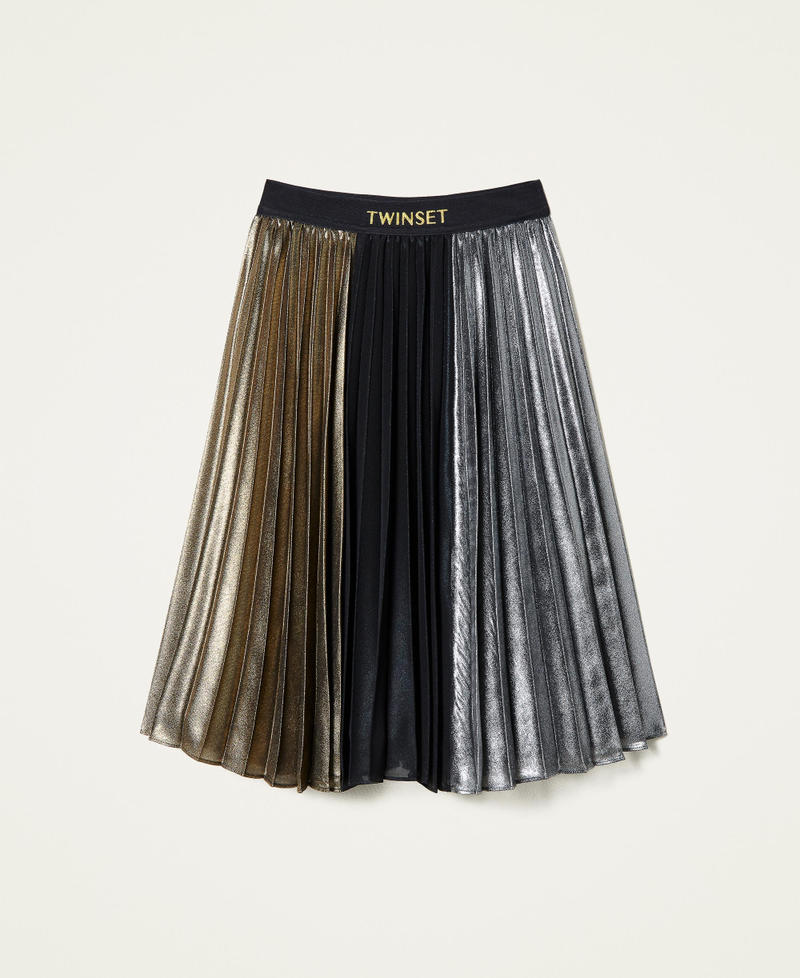Gonna lunga in georgette laminata Bambina Argento TWINSET Milano