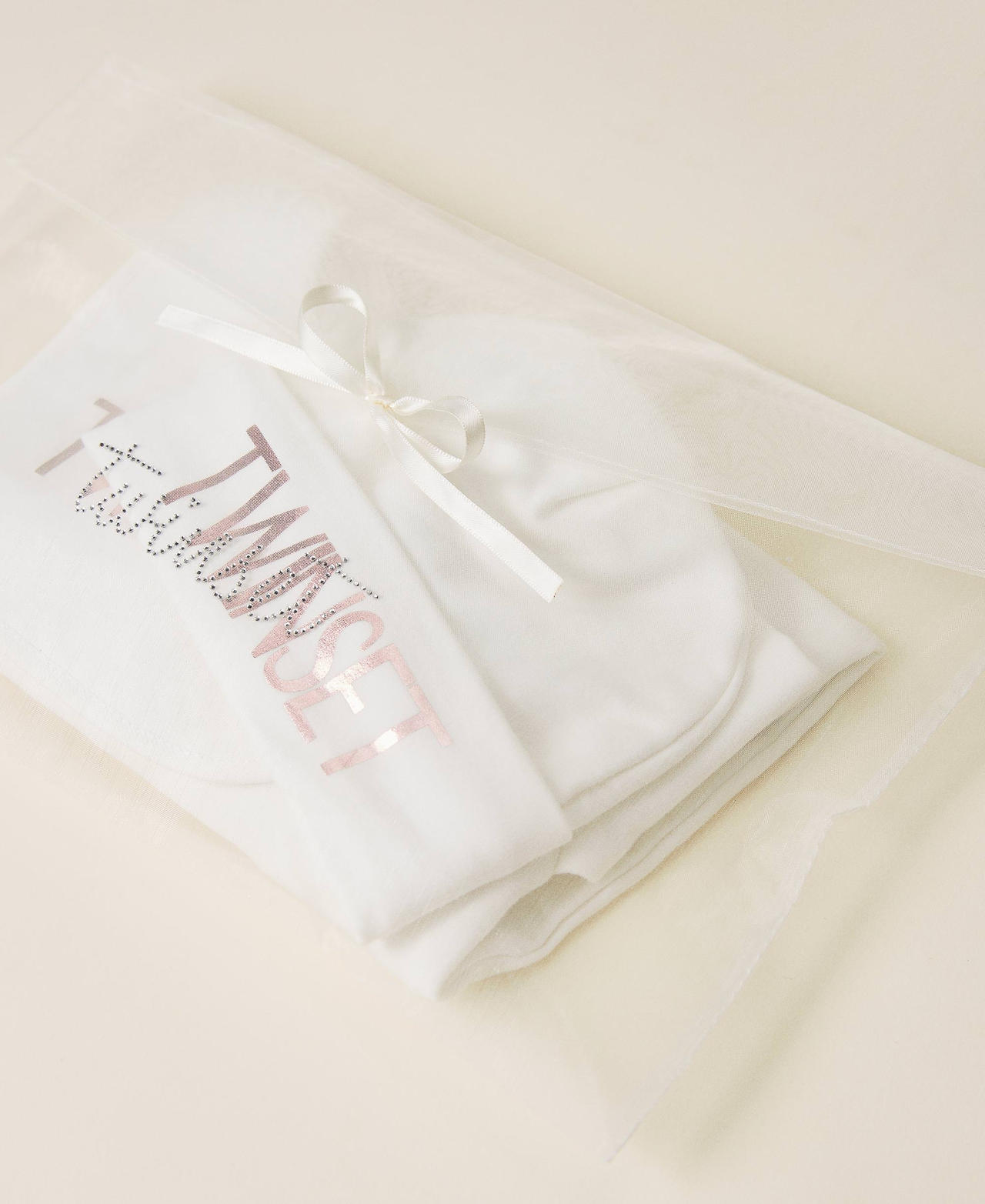 Romper, hat and bib set Off White Girl 222GJ2E10_00526_S0