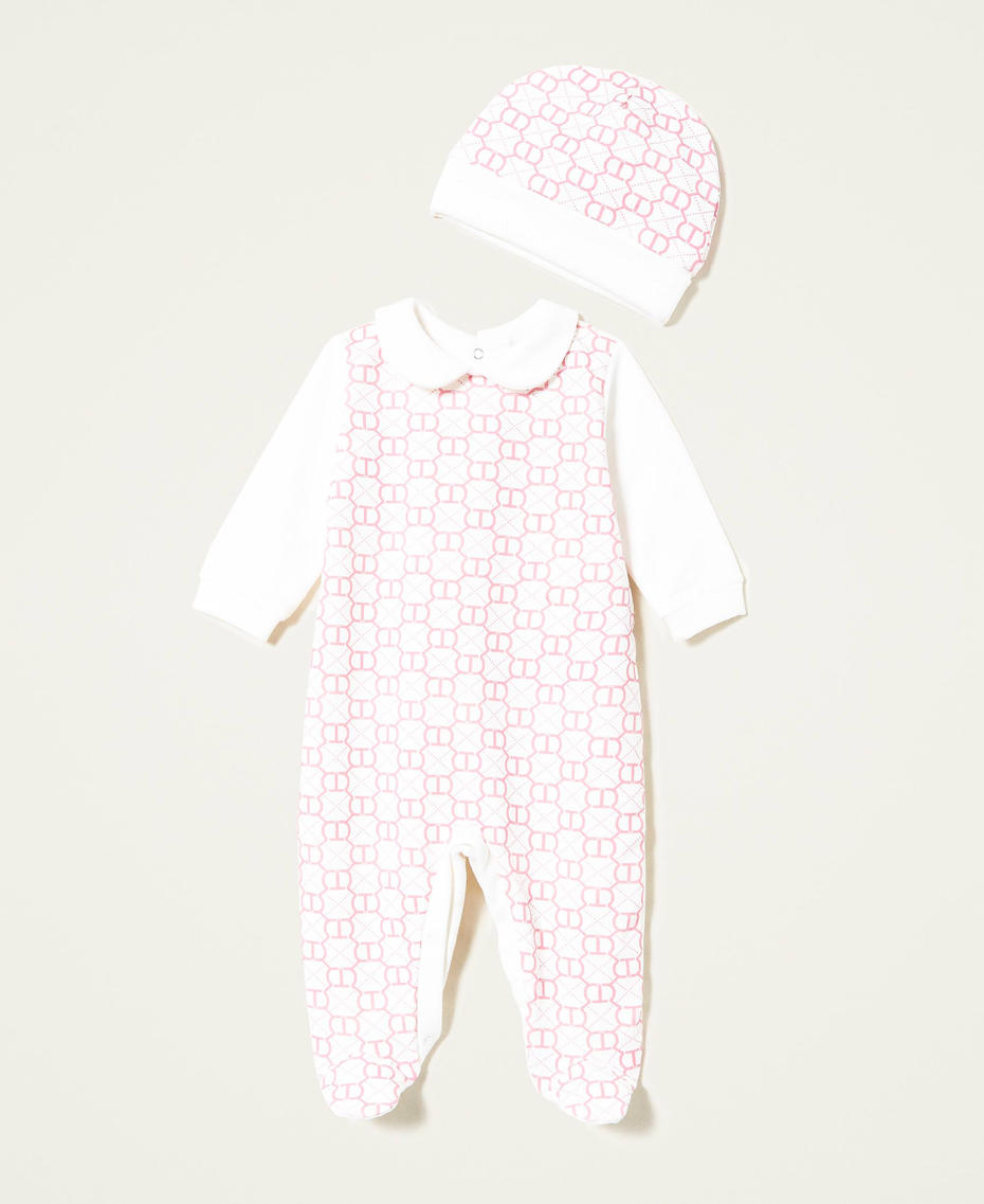 Baby romper and hat set with logo