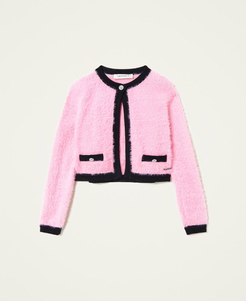 Giacca in maglia con bottoni gioiello Rosa "Aurora Pink" Bambina 222GJ308D-0S