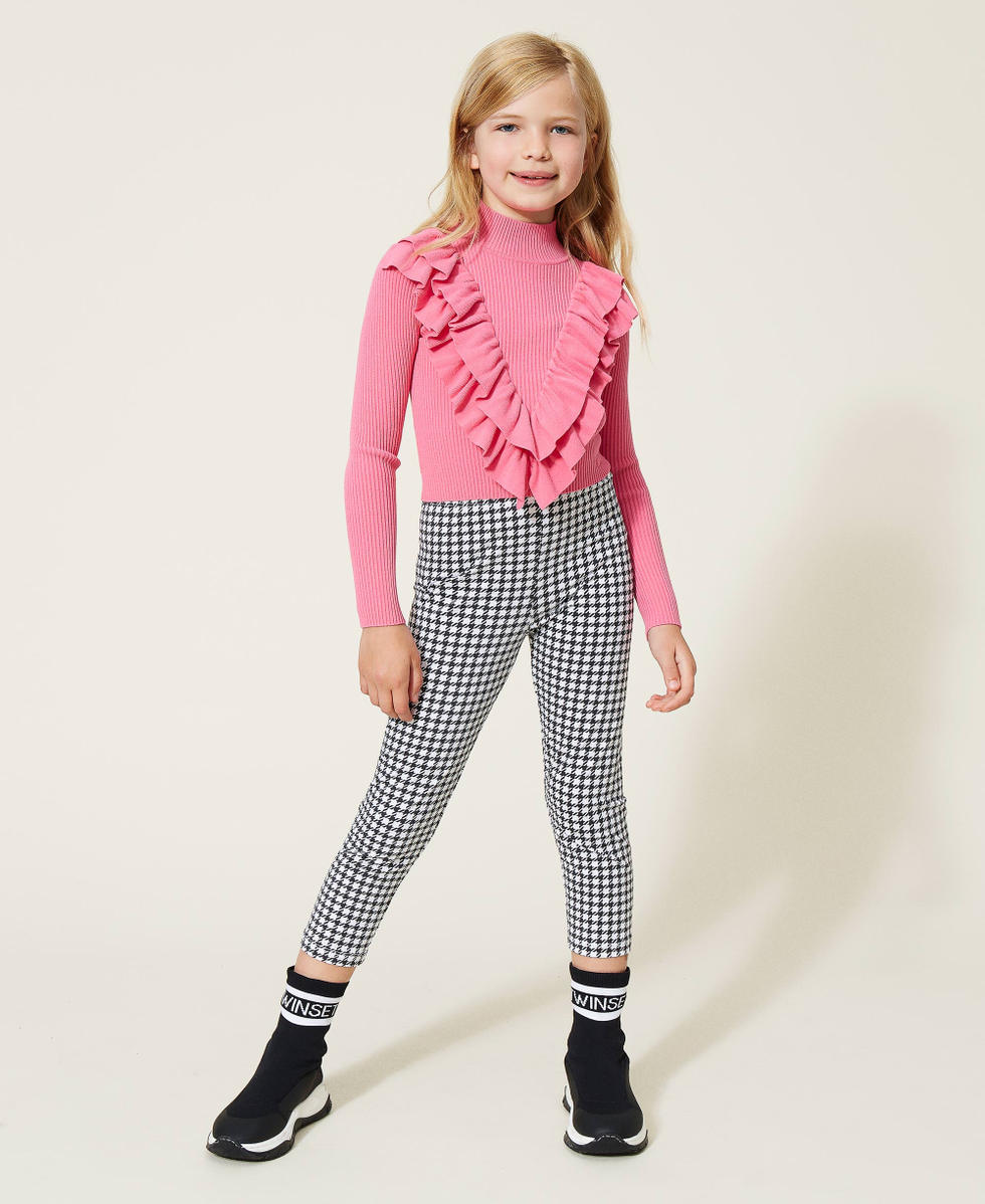 Pull col montant avec volants