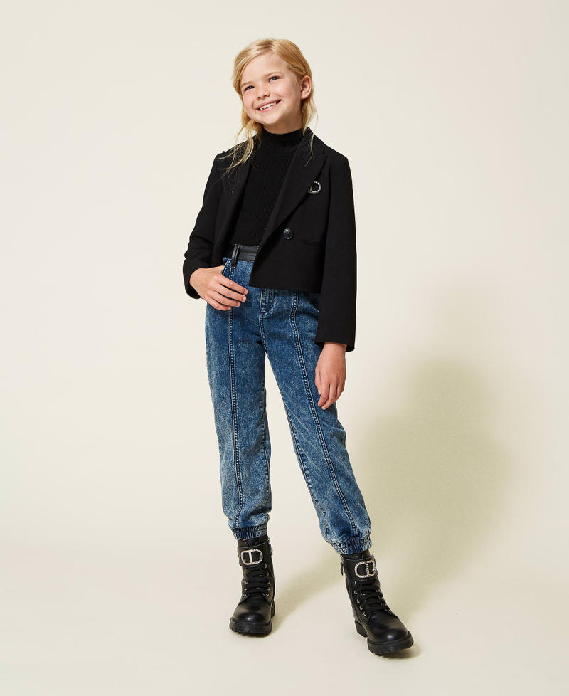 Turtleneck jumper with embroidered logo