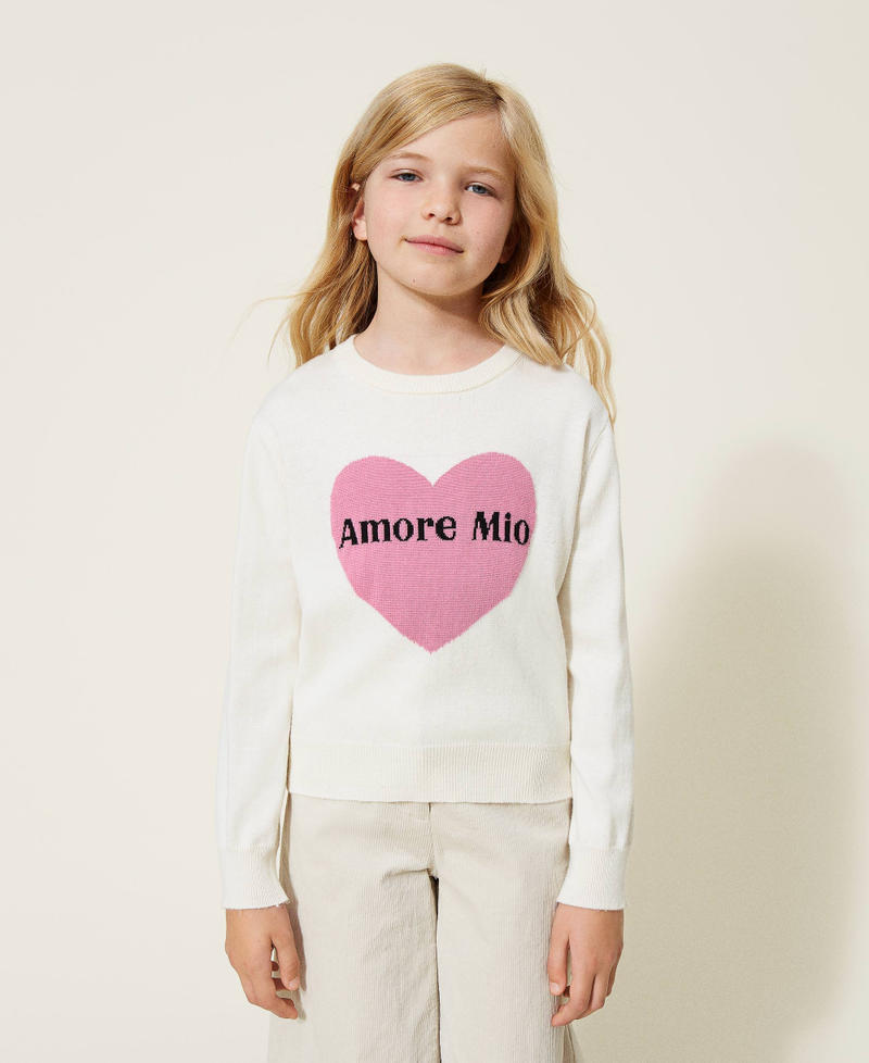 Jumper with inlaid heart Off White Girl 222GJ310C-01