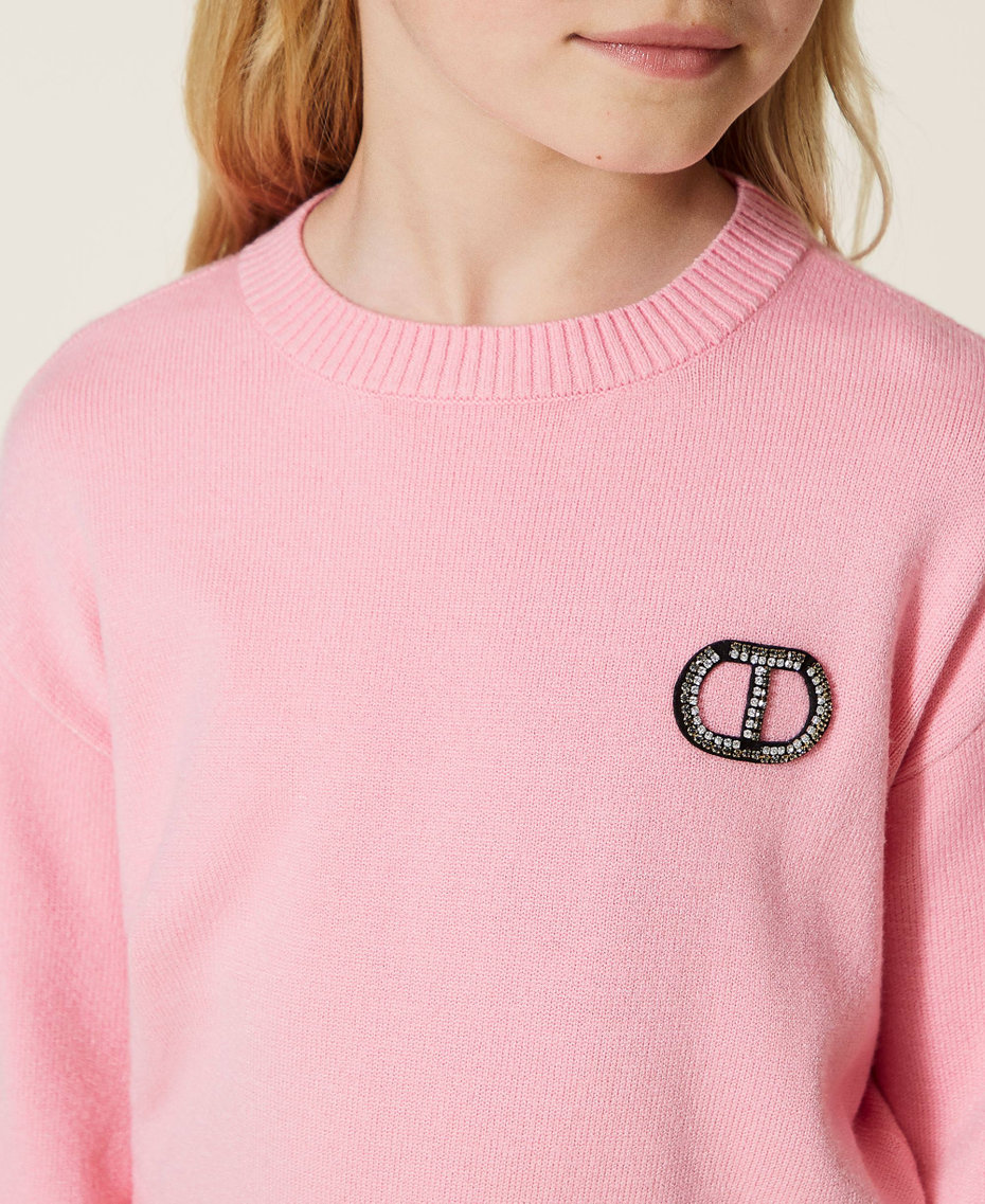 Jumper with rhinestone logo