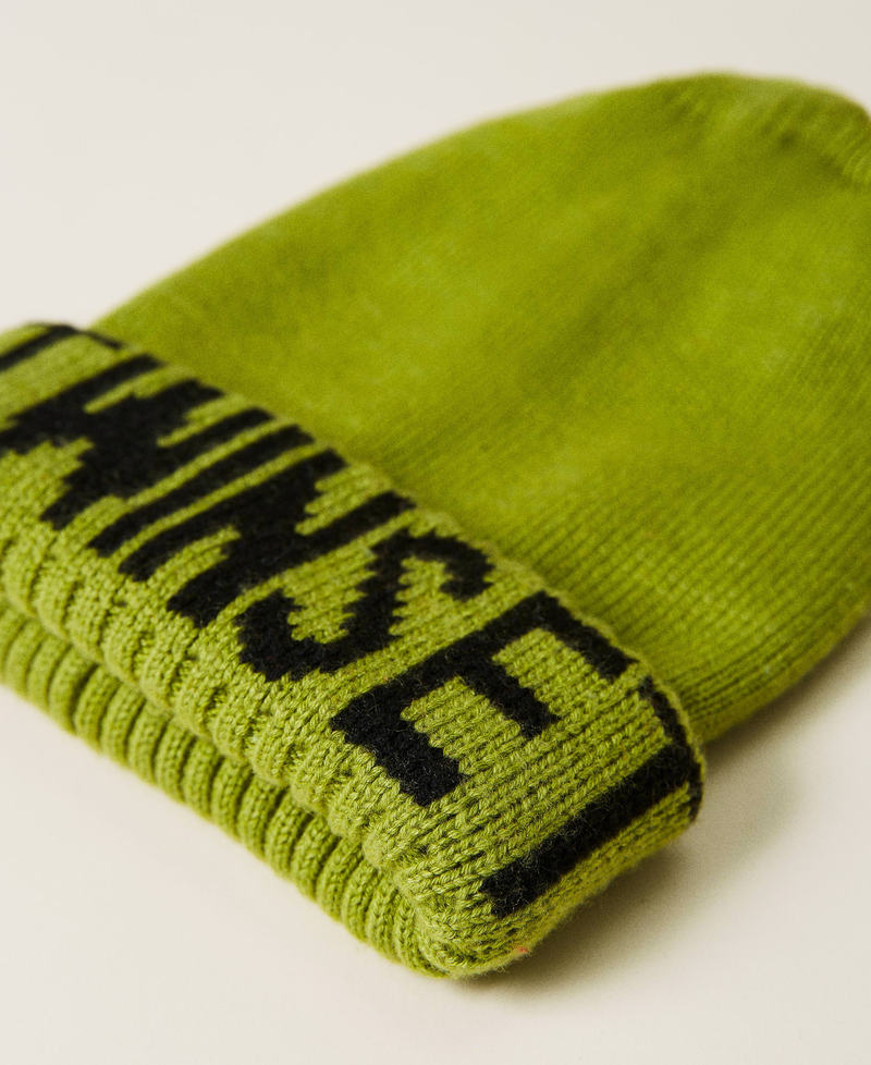 Knit beanie with logo "Kiwi Colada" Green Child 222GJ4470-02