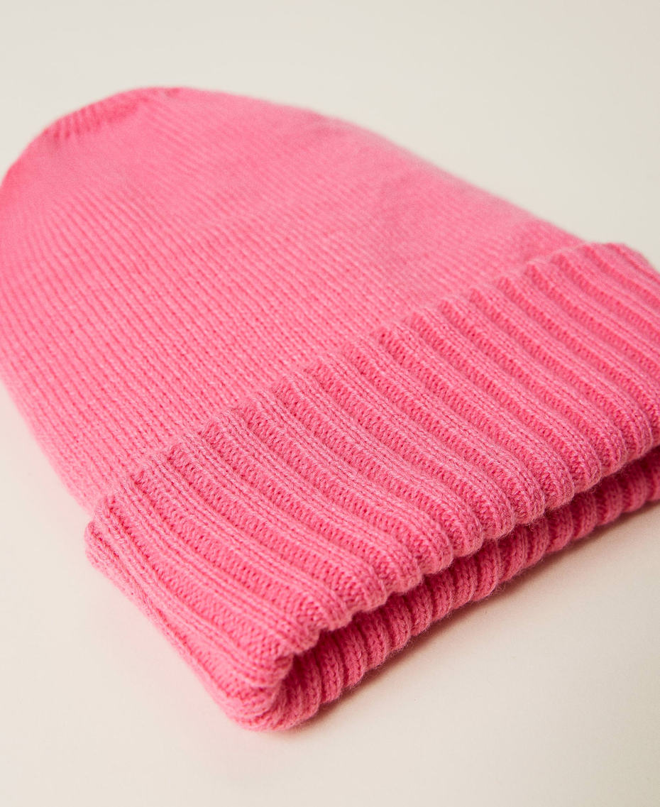 Knitted beanie with brooch "Sunrise" Pink Girl 222GJ4510-03