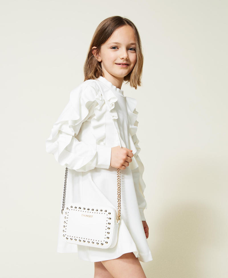 Borsa a tracolla con borchie Bambina Bianco TWINSET Milano