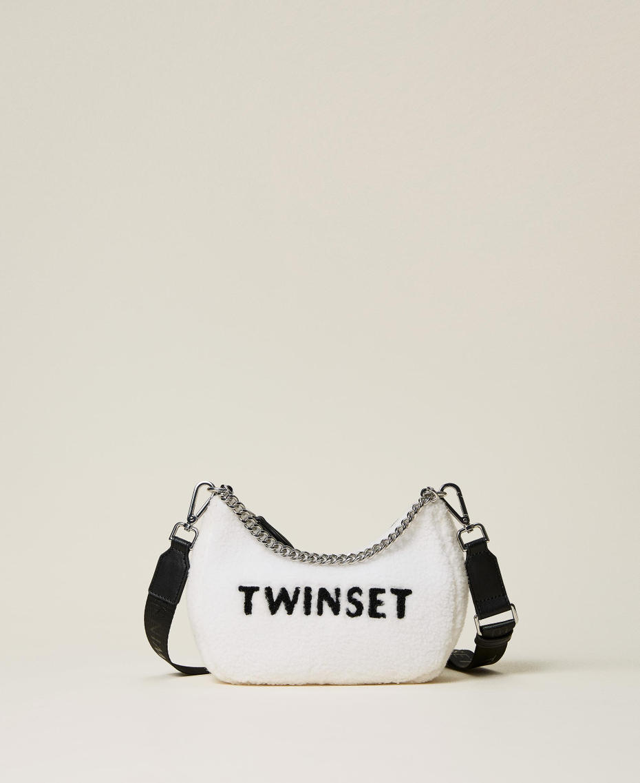 Besace en fausse fourrure avec logo