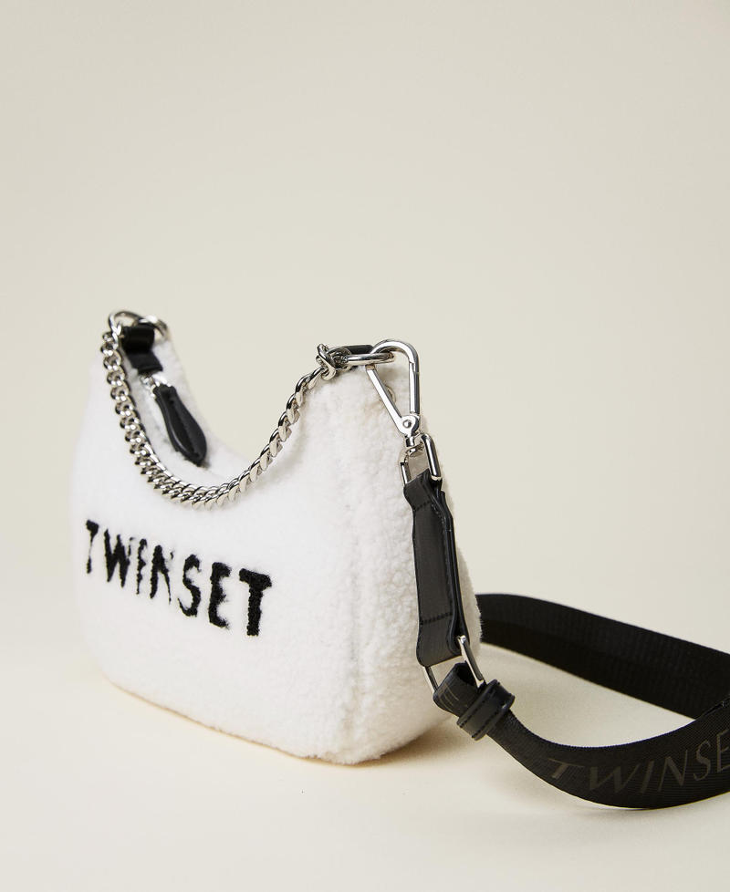 Besace en fausse fourrure avec logo