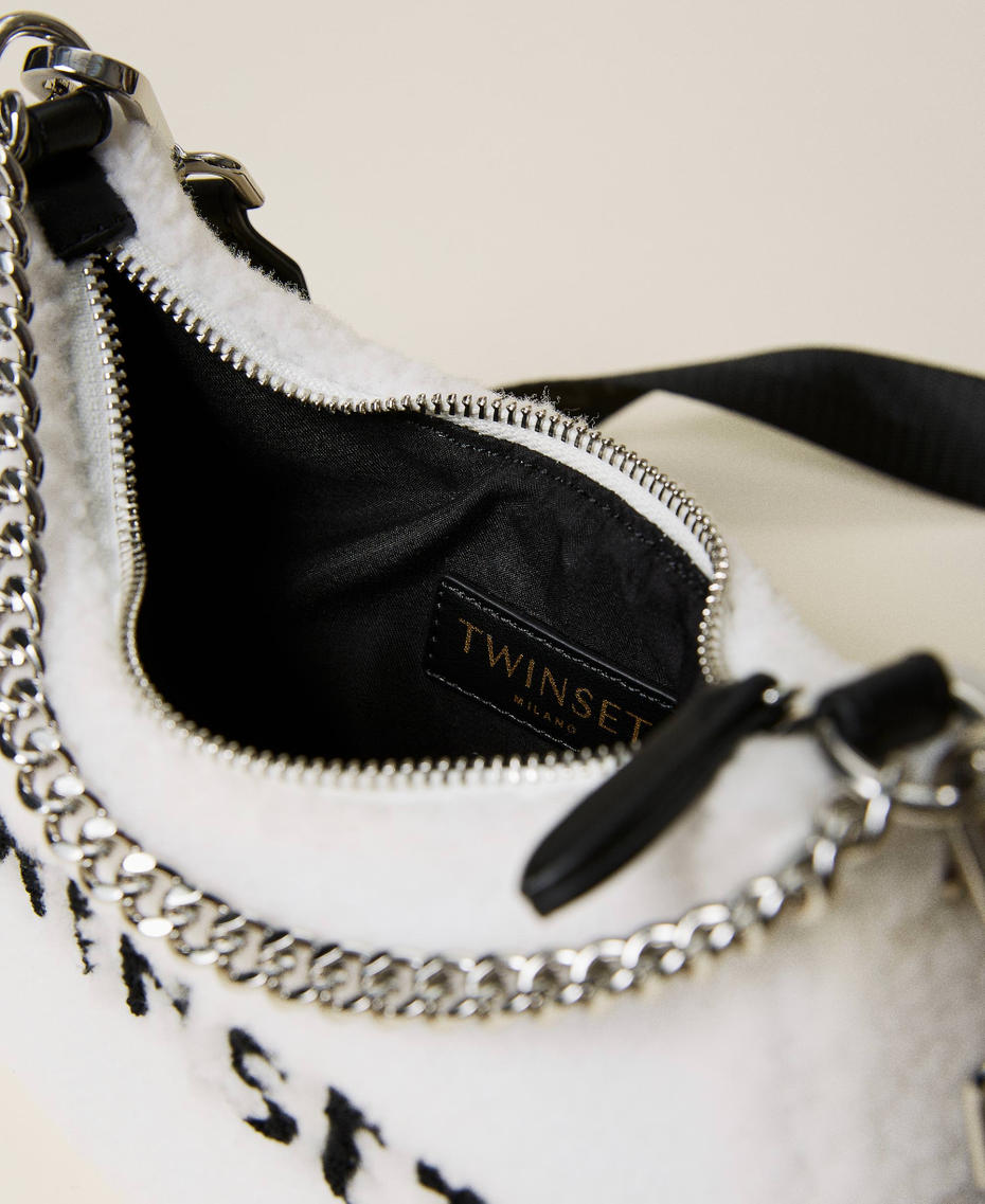 Besace en fausse fourrure avec logo