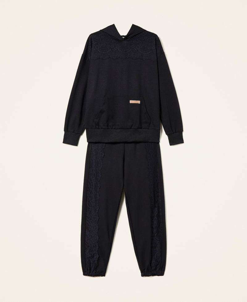 Sweat-shirt et pantalon de jogging avec dentelle