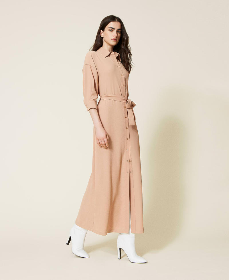 Long shirt dress with belt