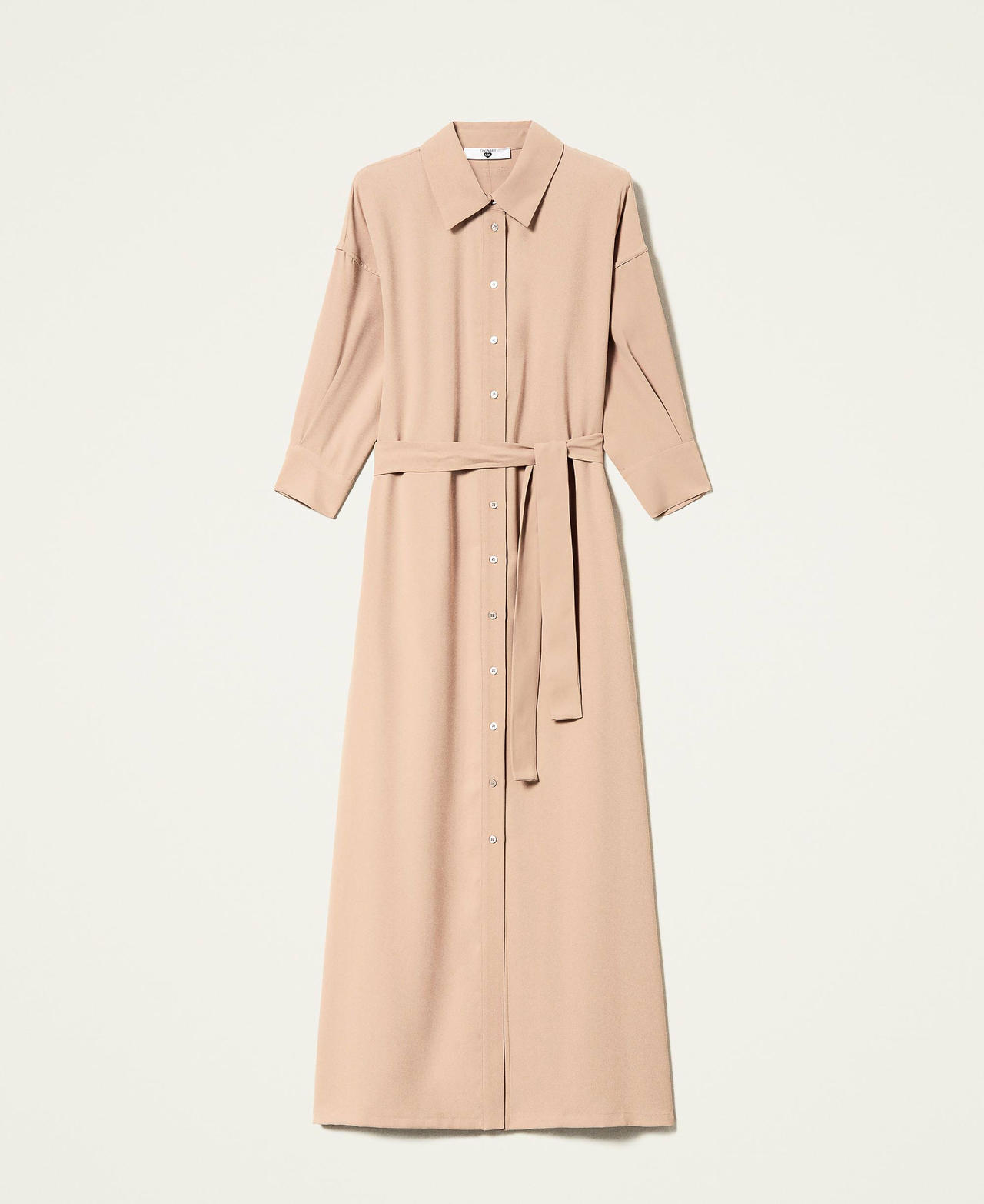 Long shirt dress with belt
