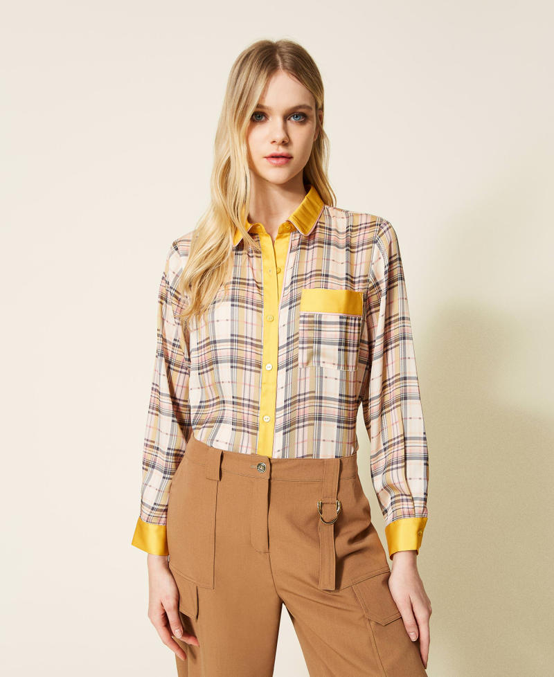 Printed satin shirt