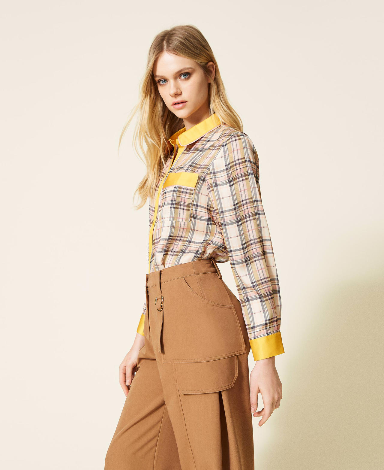 Printed satin shirt