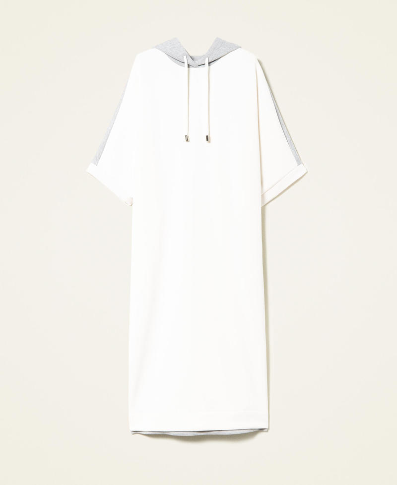 Twotone scuba dress with hood Woman, White TWINSET Milano