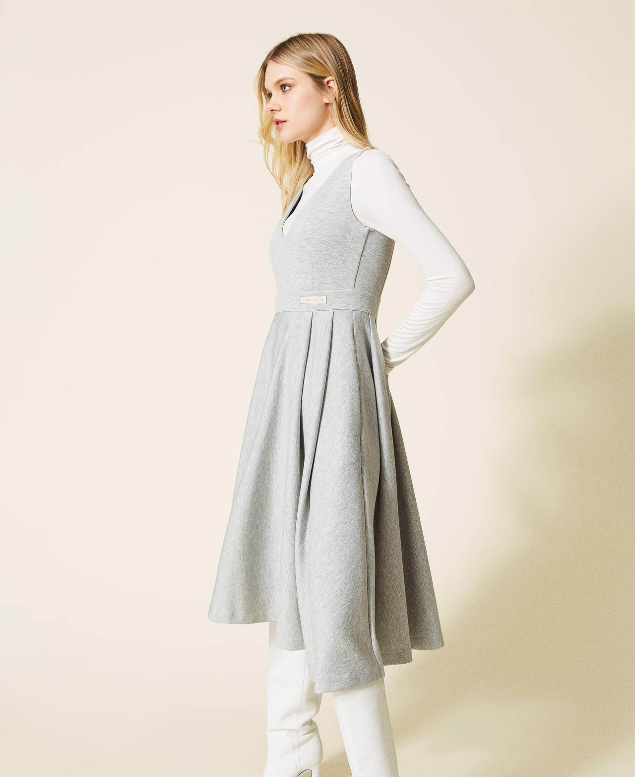 Cream scuba dress hot sale