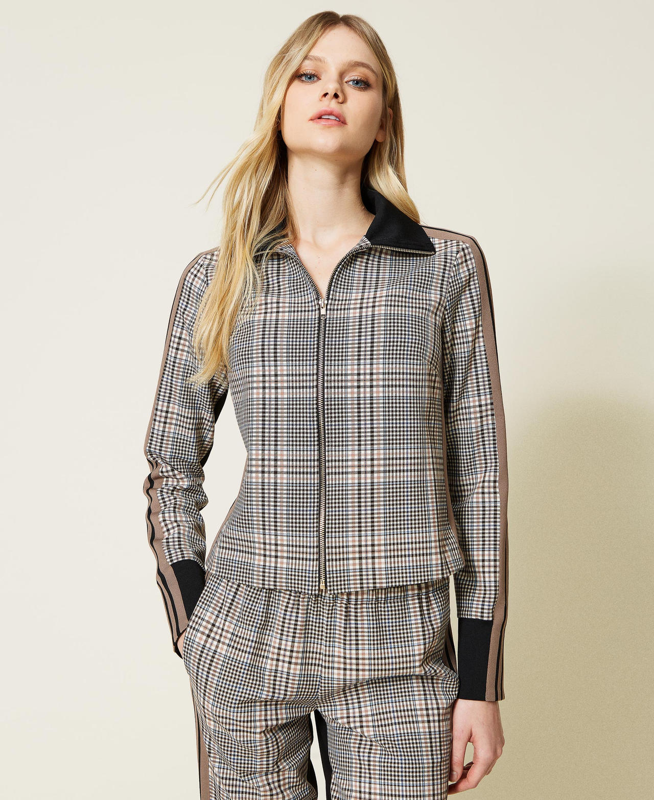 Felpa e pantaloni in Principe di Galles Donna, Fantasia | TWINSET Milano