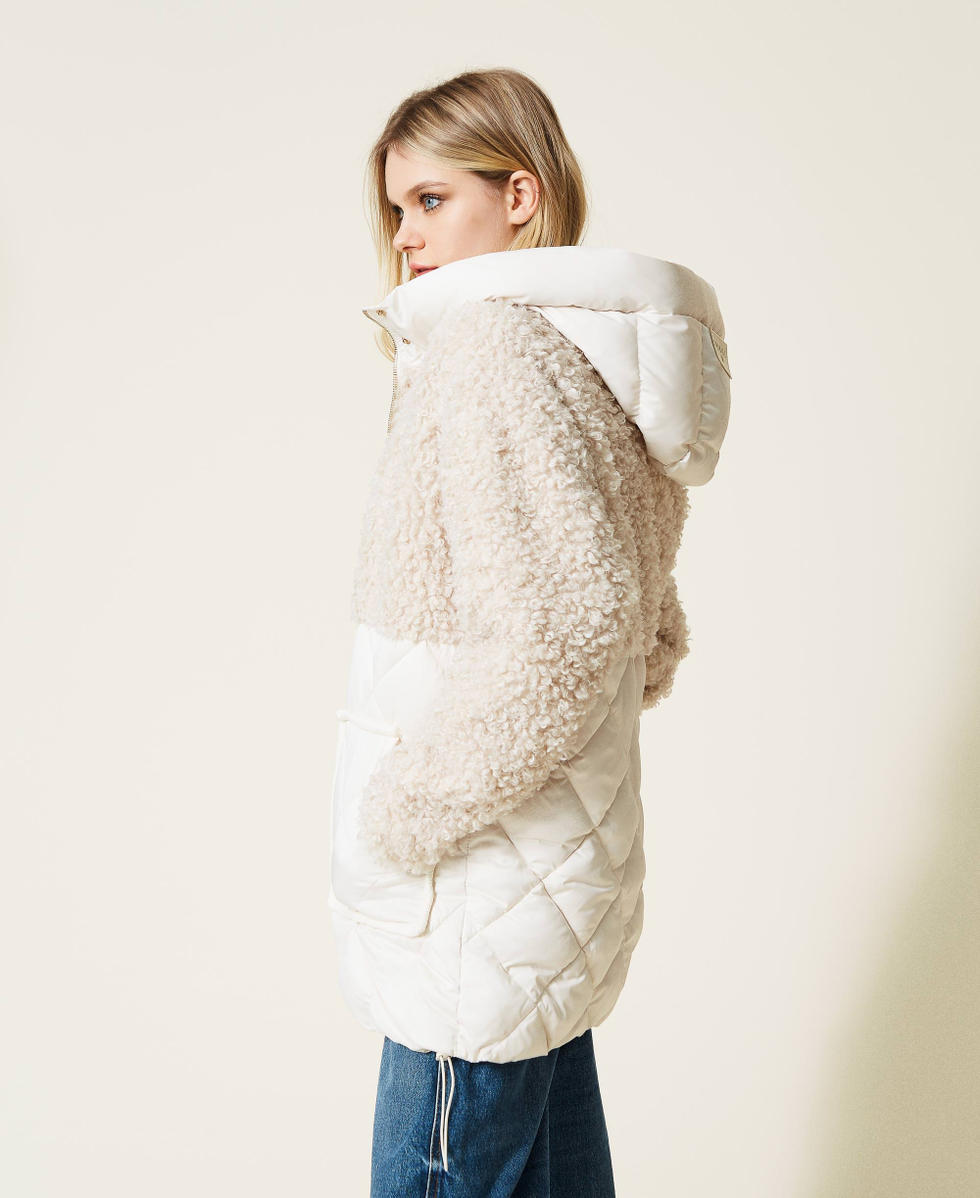 Reversible faux shearling and nylon jacket store