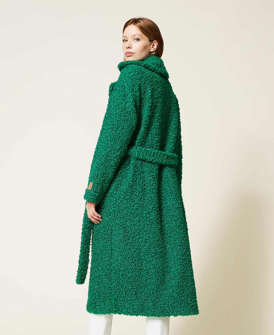 Long faux fur coat "Flag” Green Woman 222LI27JJ-03
