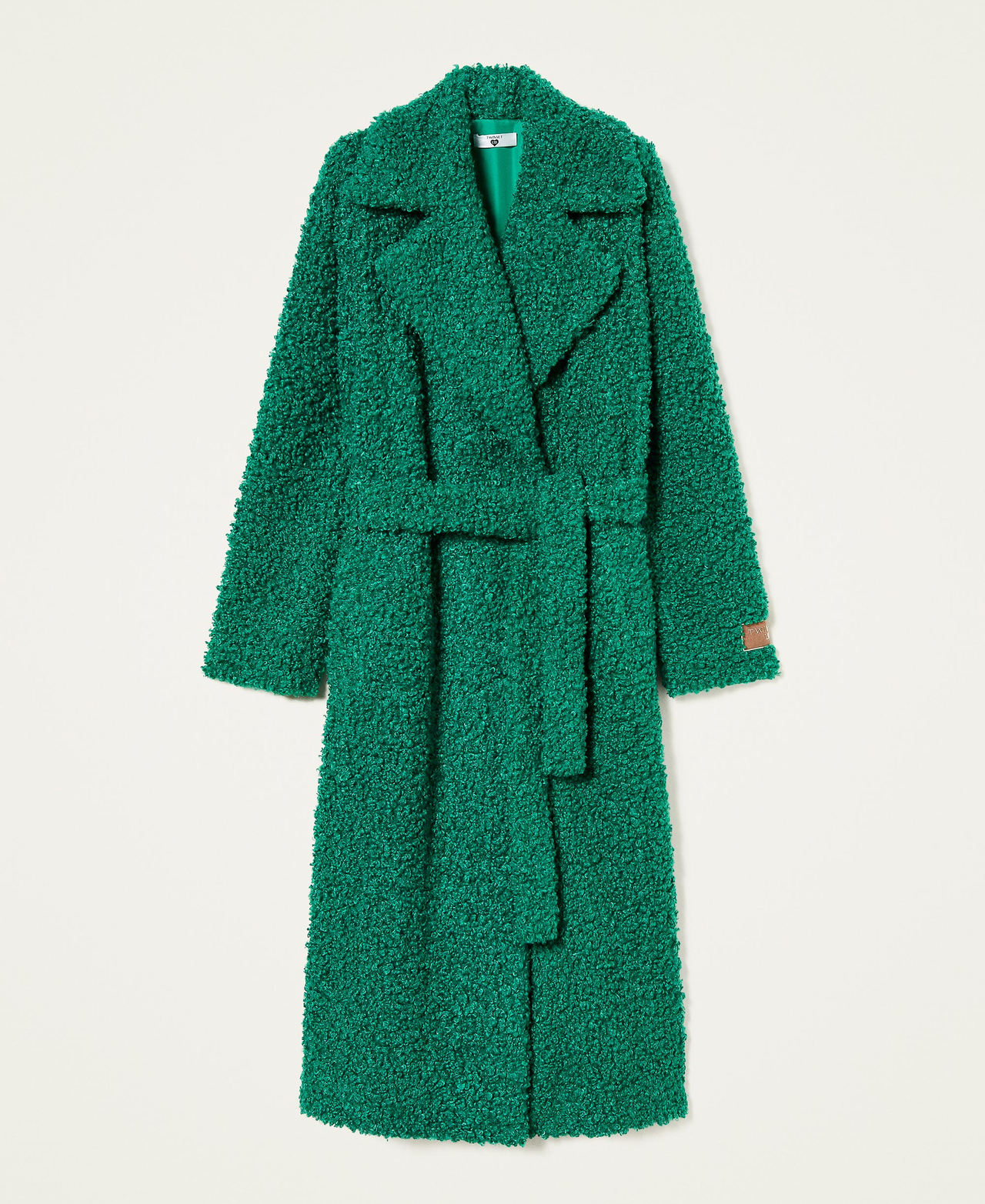 Langer Mantel aus Fellimitat „Green Flag“-Grün Frau 222LI27JJ-0S