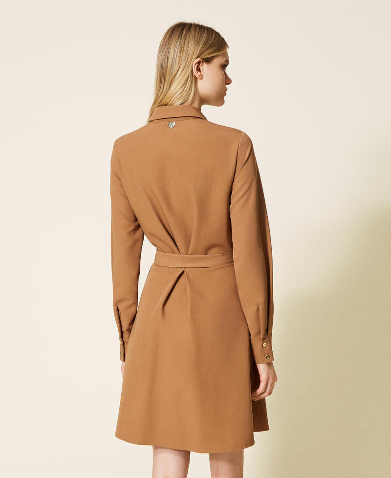Shirt dress with belt