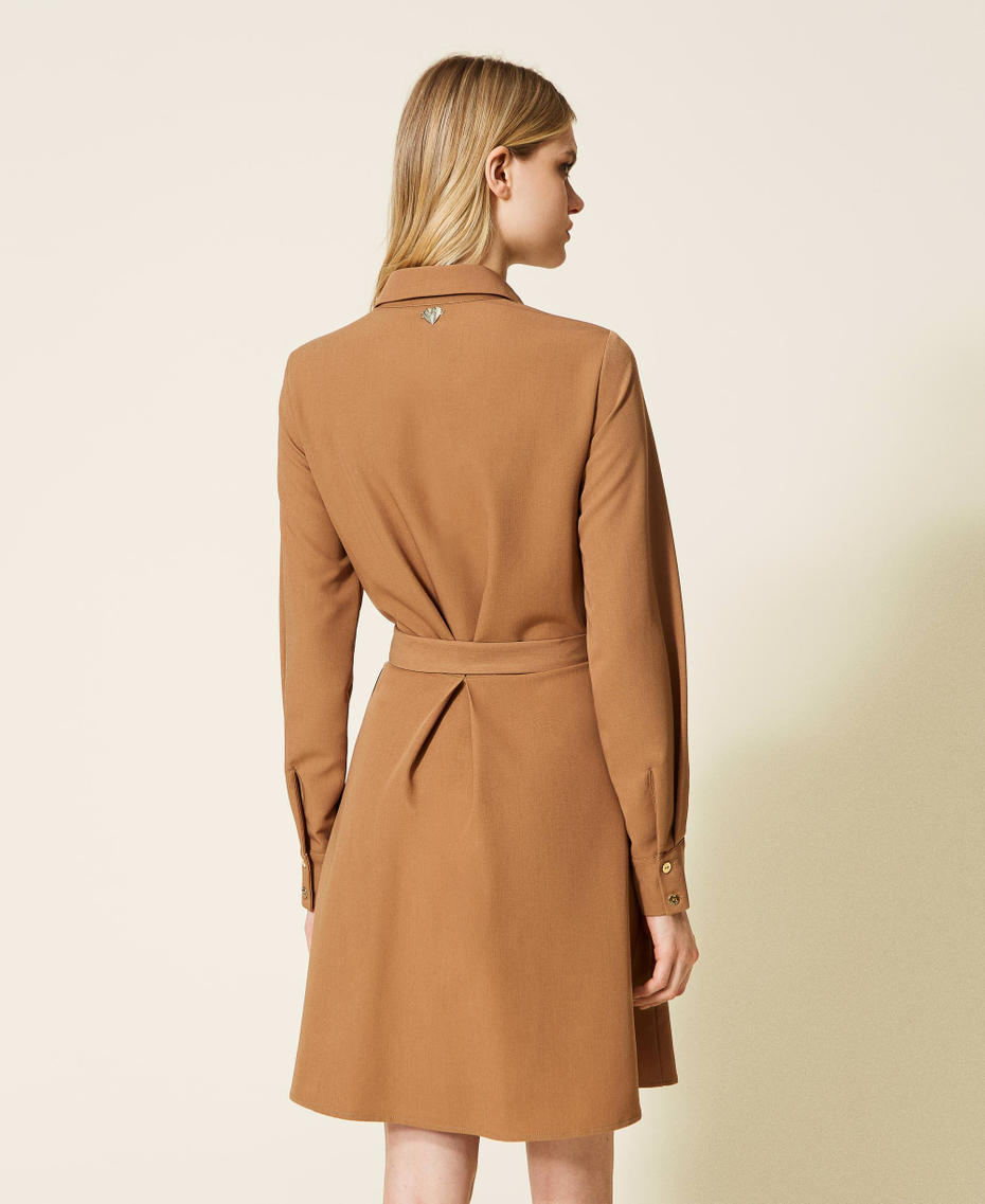 Shirt dress with belt
