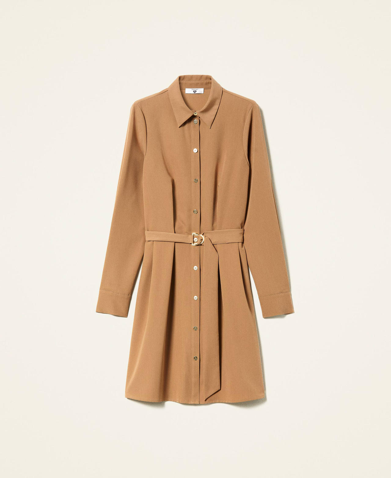 Shirt dress with belt
