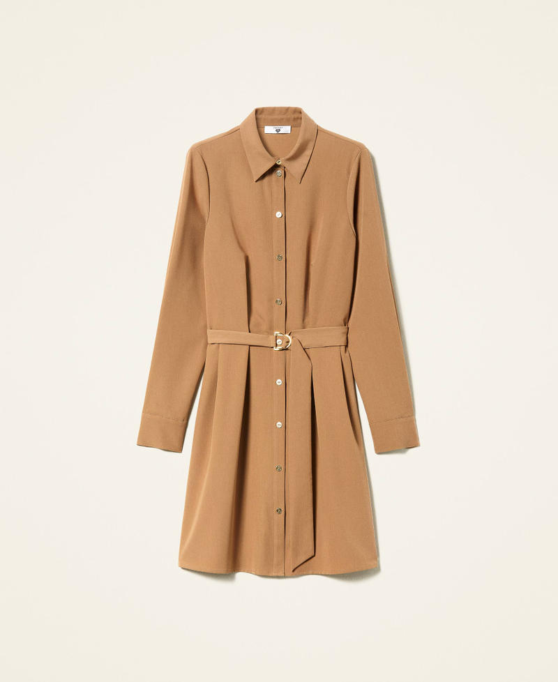 Shirt dress with belt