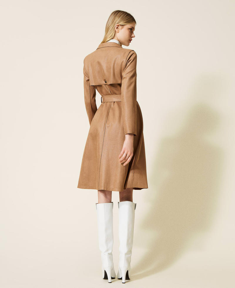 Raw cut scuba trench coat