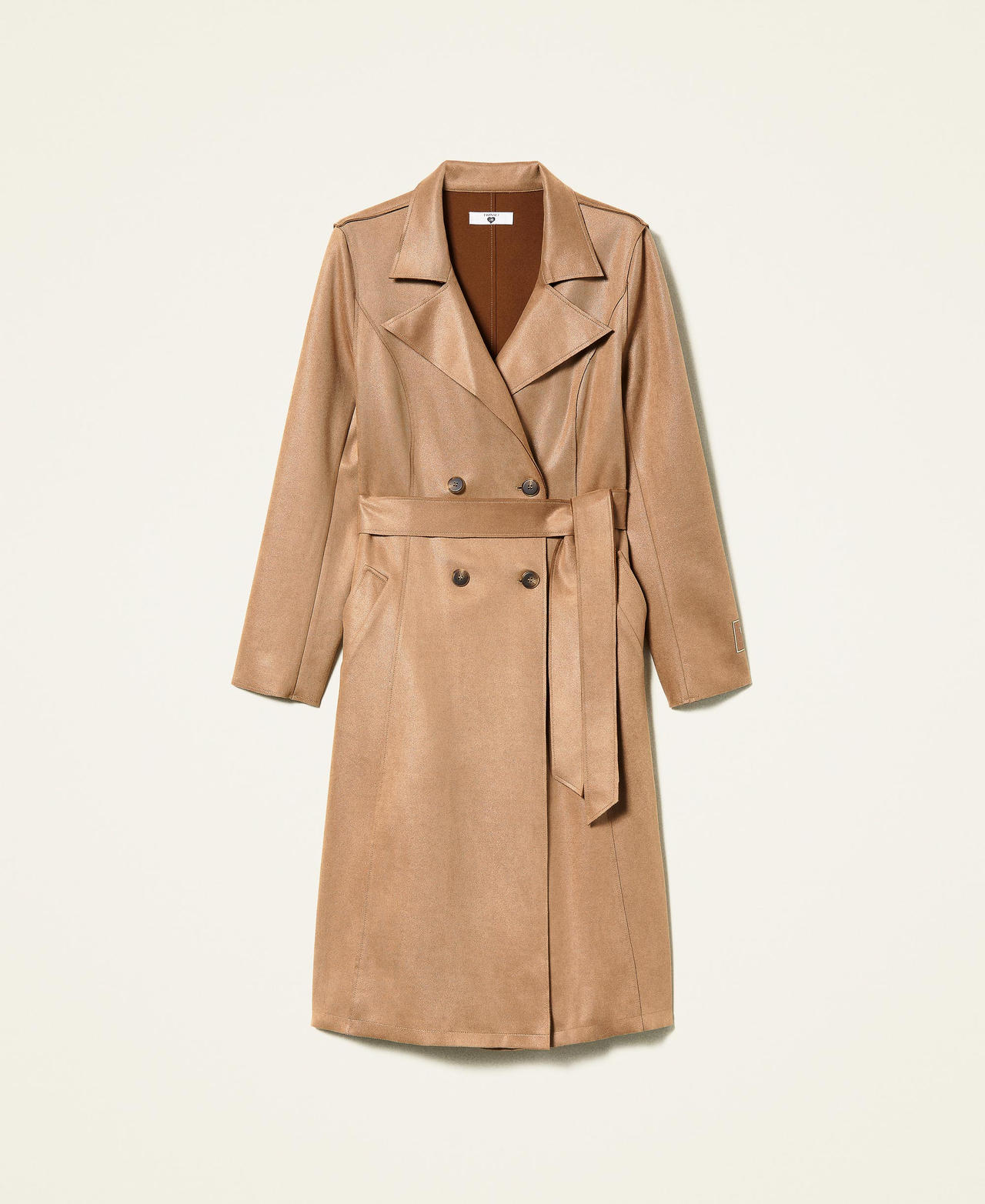 Raw cut scuba trench coat