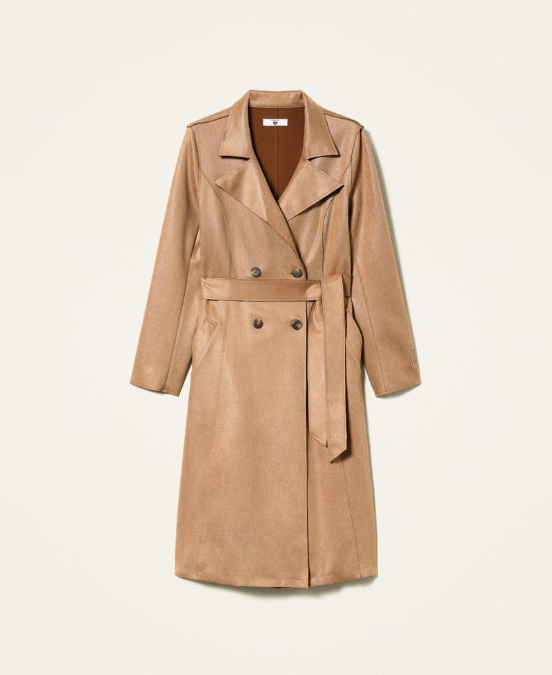 Raw cut scuba trench coat
