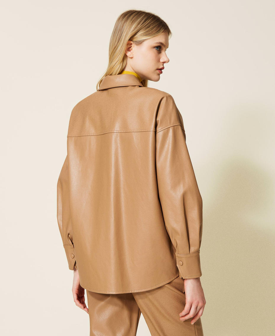 Leather-like shirt with pockets Butter Woman 222LI29MM-04