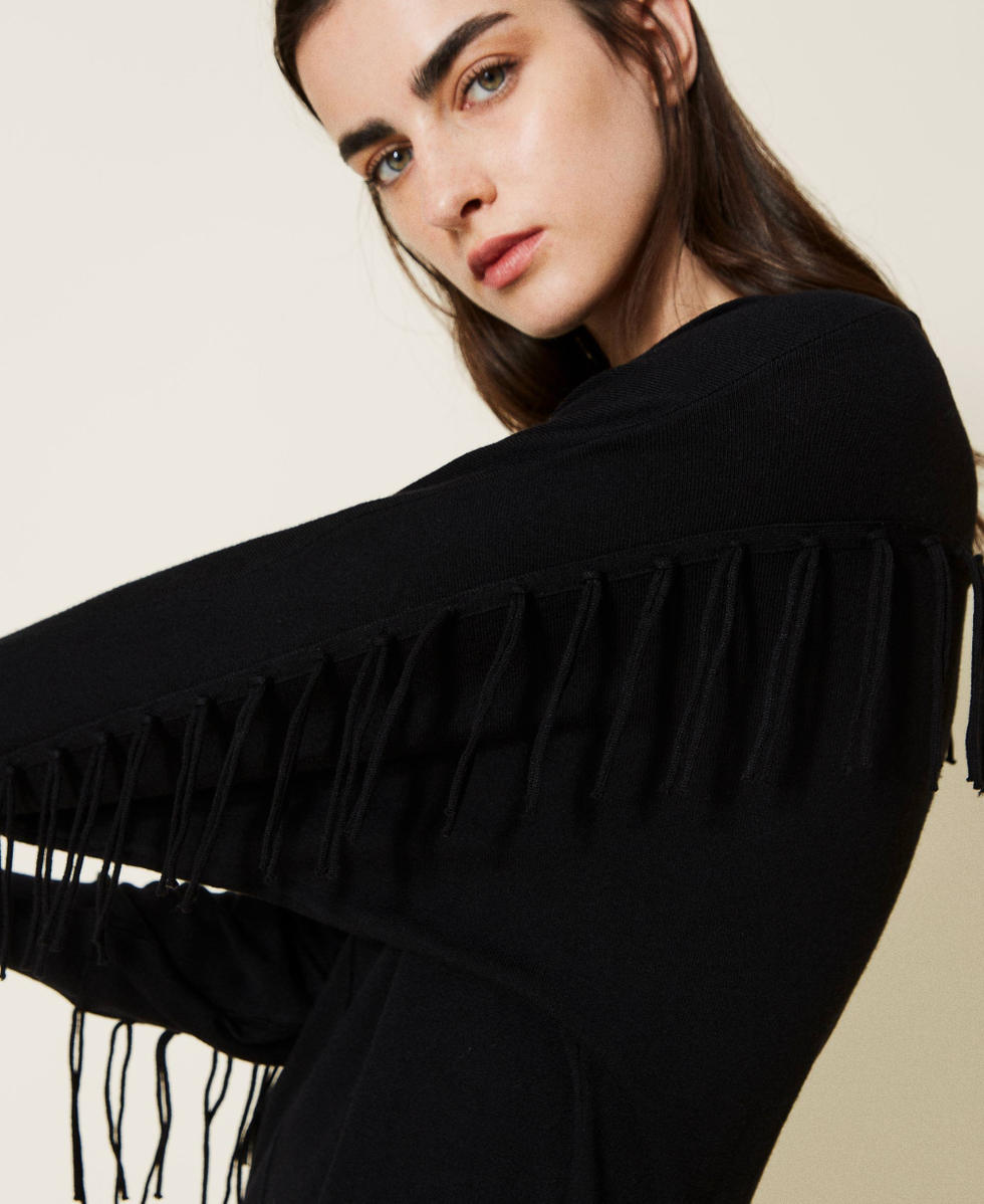 Robe en point jersey avec franges