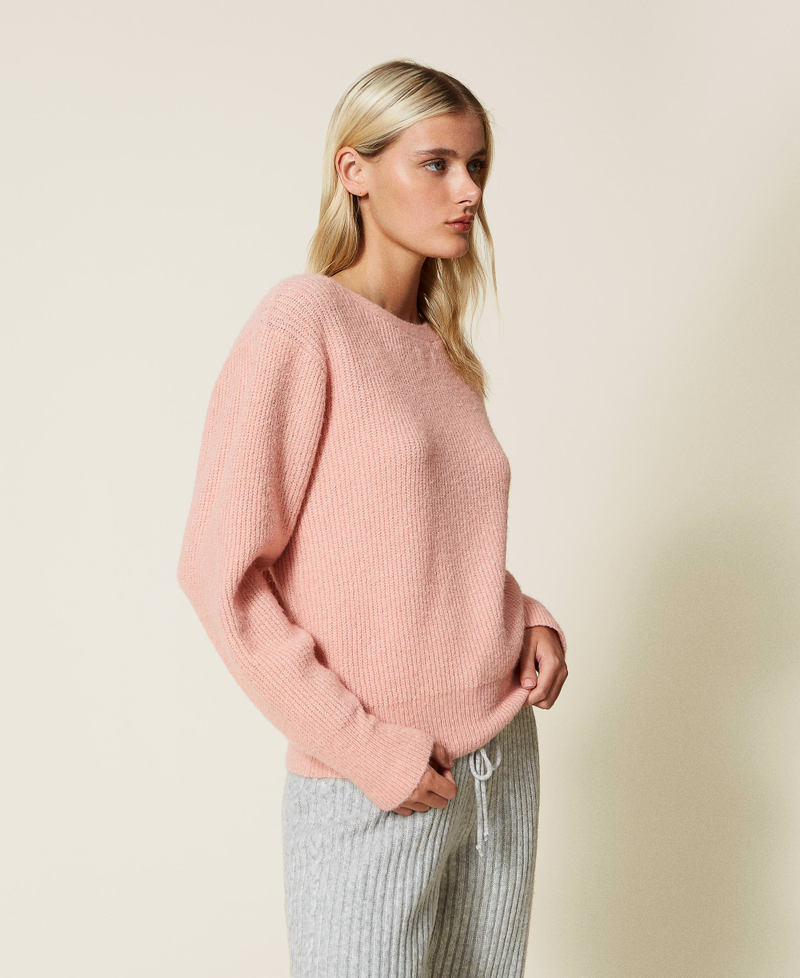 Cardigan-Pullover mit Patentmuster
