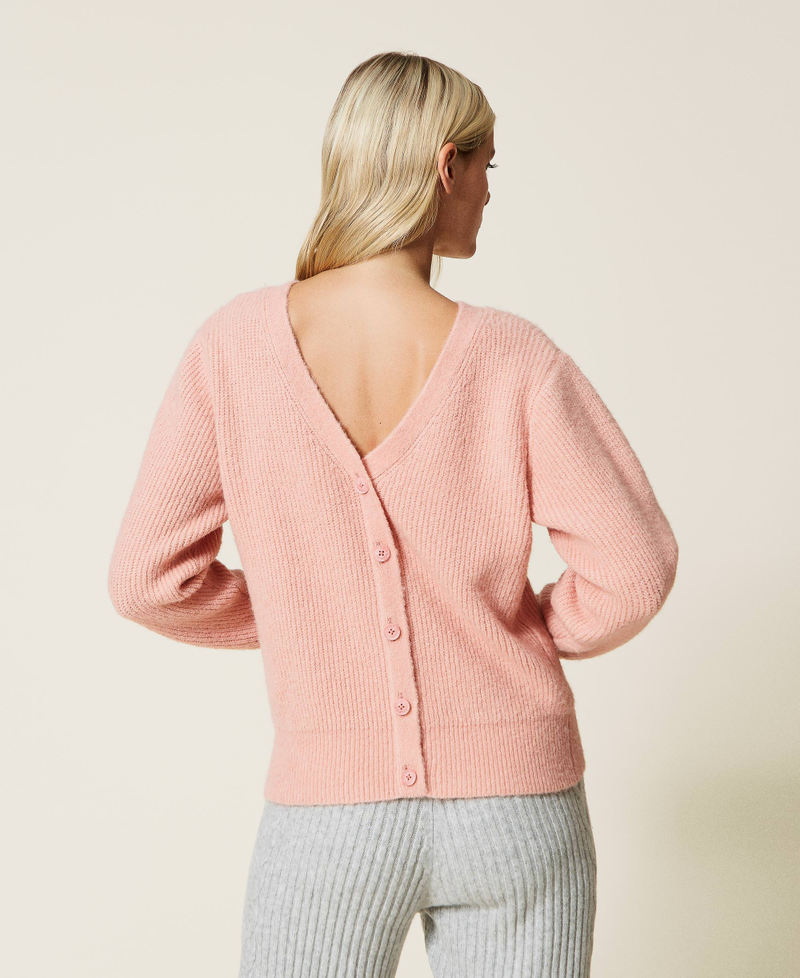 Cardigan-Pullover mit Patentmuster