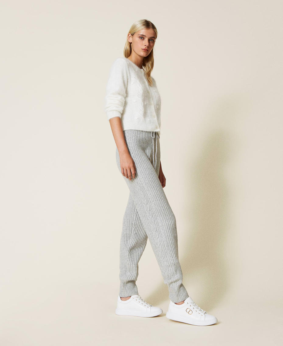 Cable knit trousers