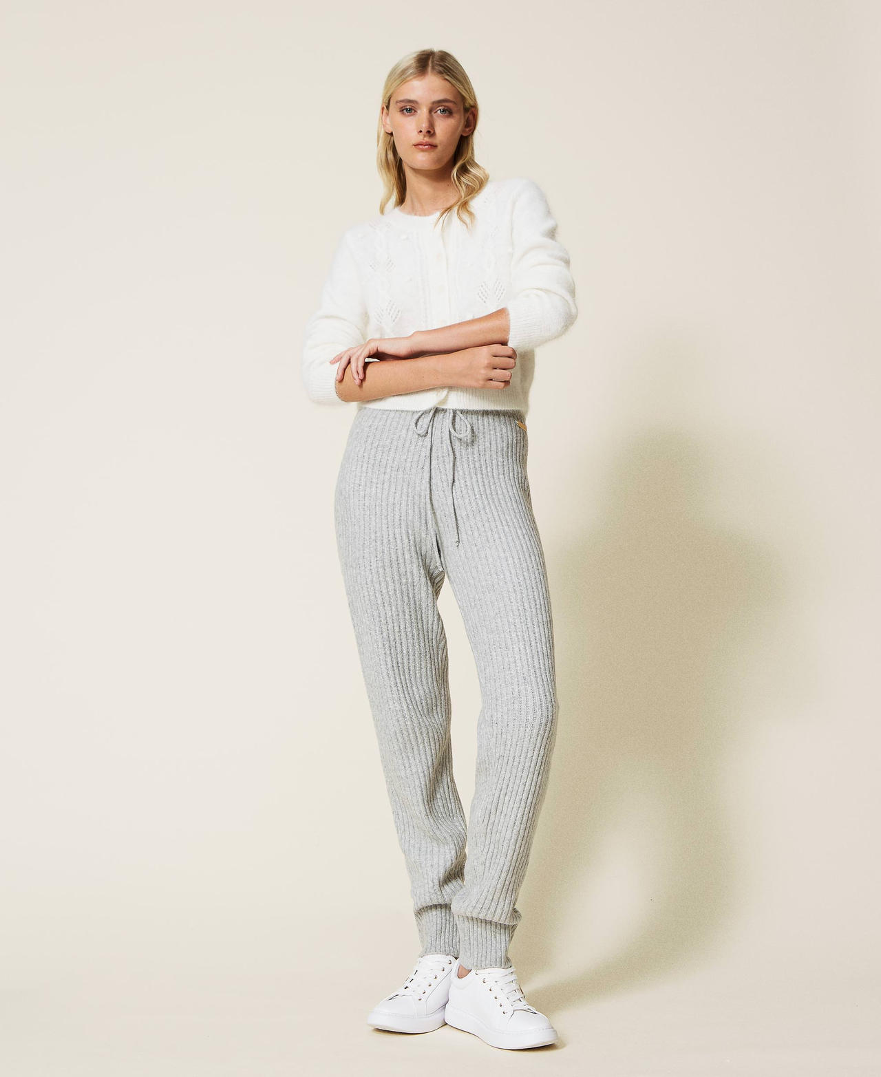Cable knit trousers