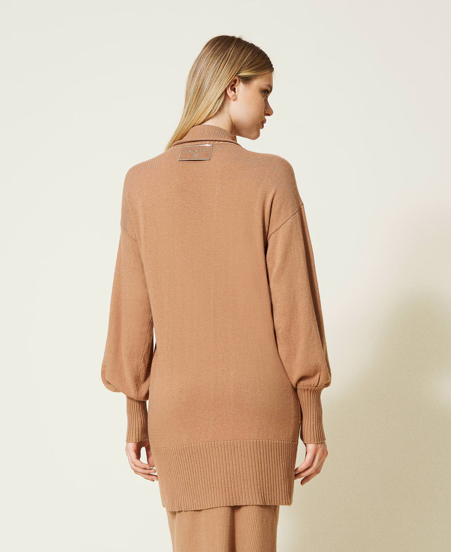 Wool blend cardigan with zip