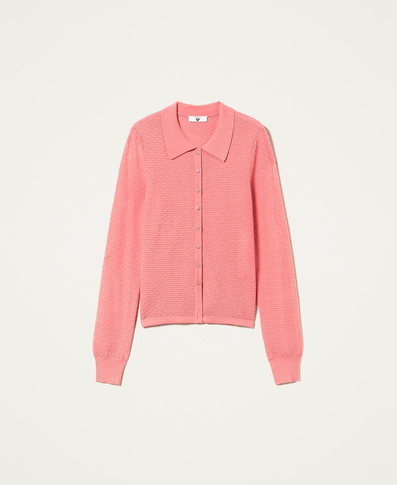 Wool blend shirt cardigan