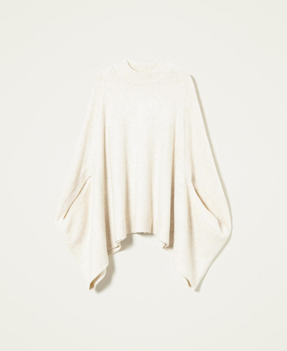 Roller neck knit cape