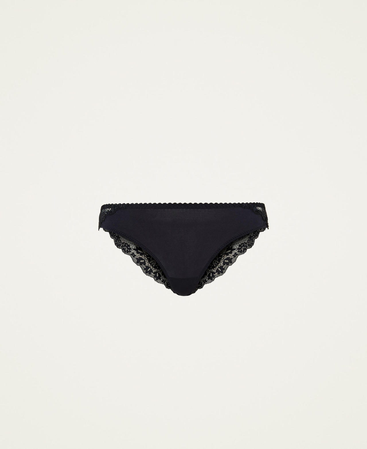 Slip br&eacute;silien en charmeuse avec dentelle
