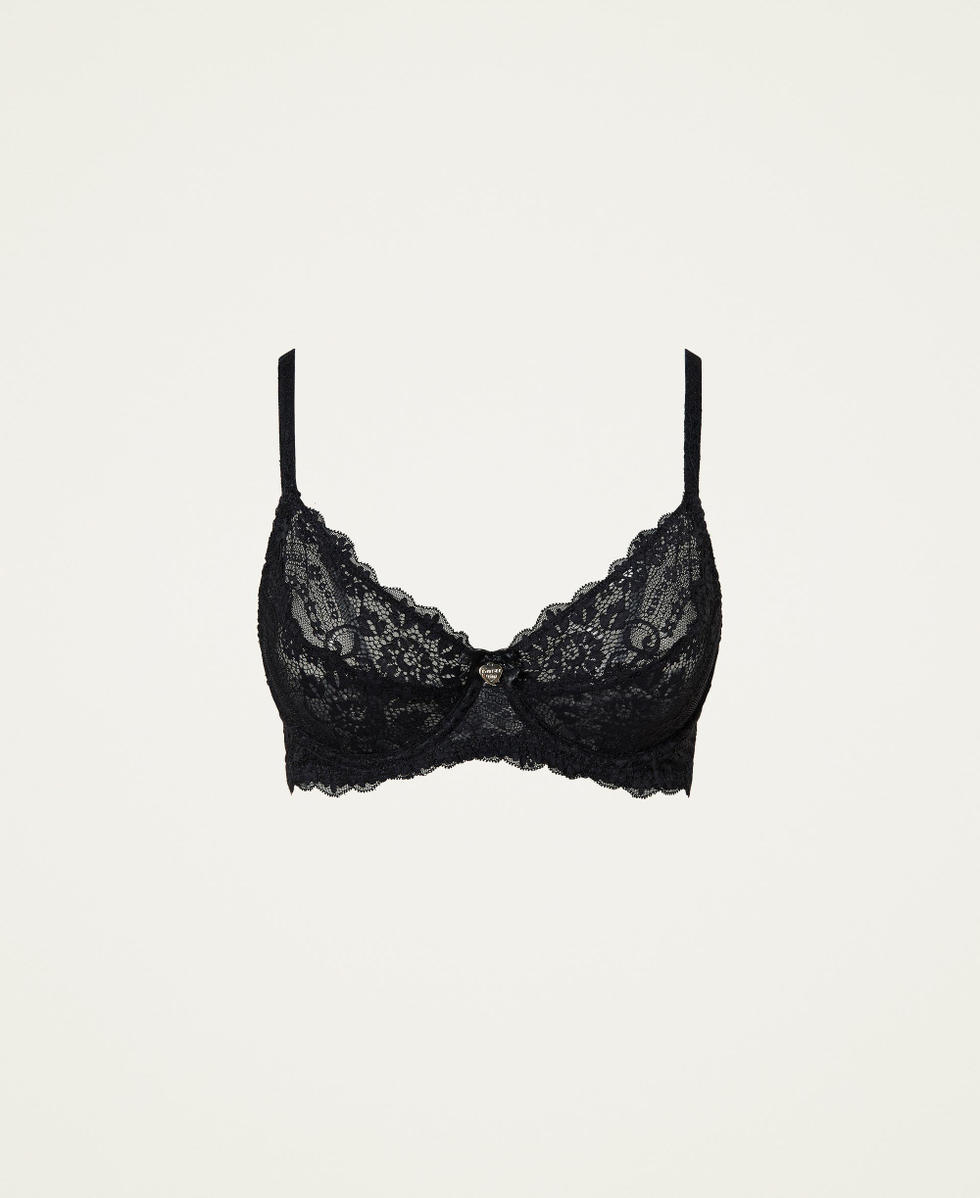 Underwired lace bra Woman Black TWINSET Milano