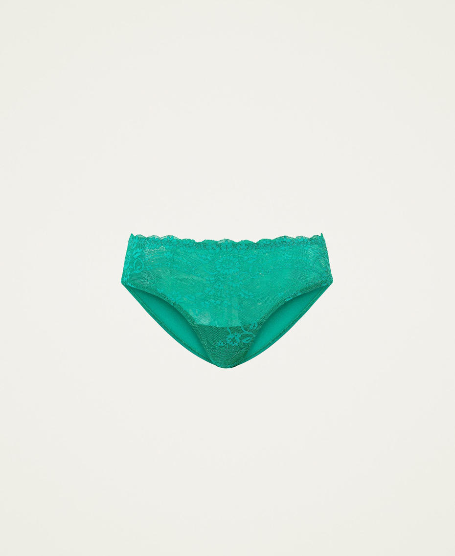 Lace and charmeuse briefs "Flag” Green Woman 222LI6A66-0S
