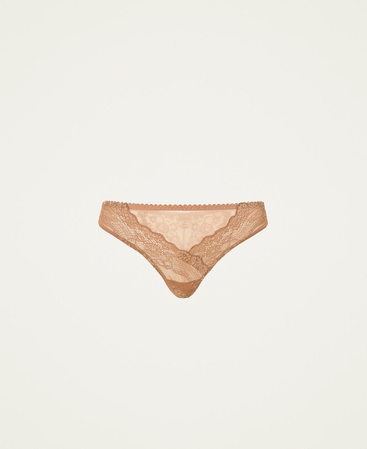 Slip br&eacute;silien en dentelle et tulle
