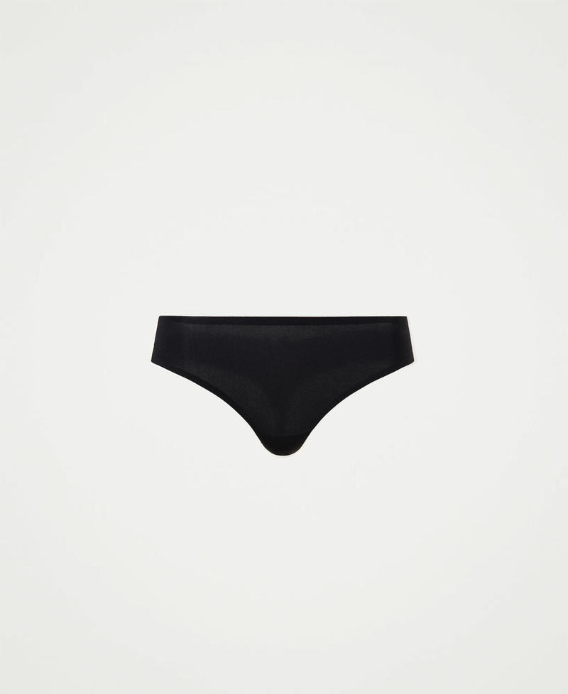 Seamless charmeuse g-string Black Woman 222LI6B88_00006_0S