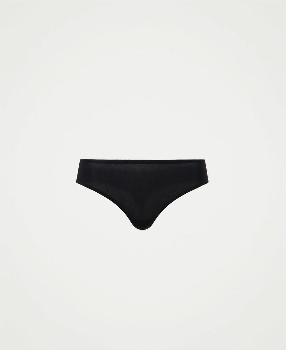 Seamless charmeuse g-string Black Woman 222LI6B88_00006_S0